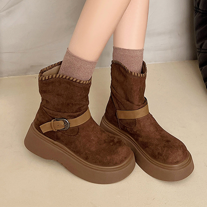 Street Fashion Trend 2025 - Flats Ankle Boots for Women Platform