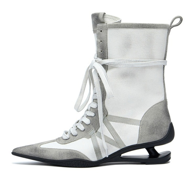 Street Fashion Brands - Pointed Toe Cross-tied Designer Women Boots