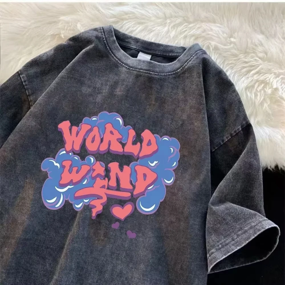 2025 Water-wash vintage t-shir - Street Fashion Trend 2025 incelemesi ve fiyatı