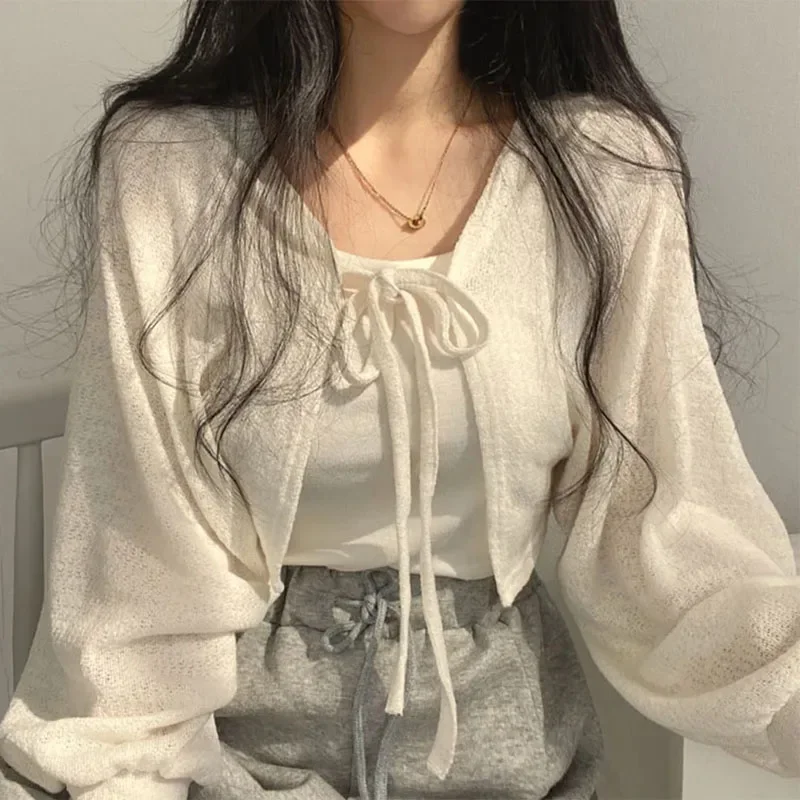 Summer Women Knitted Cardigan  - Korean Street Fashion Female incelemesi ve fiyatı