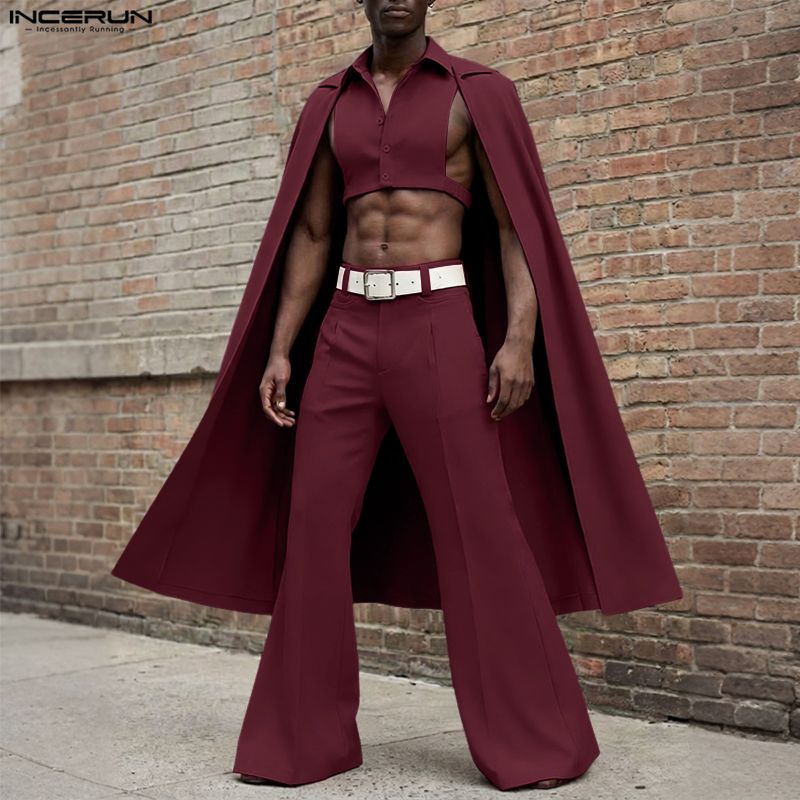 INCERUN Men Sets Solid Color L - Fashion Streetwear incelemesi ve fiyatı