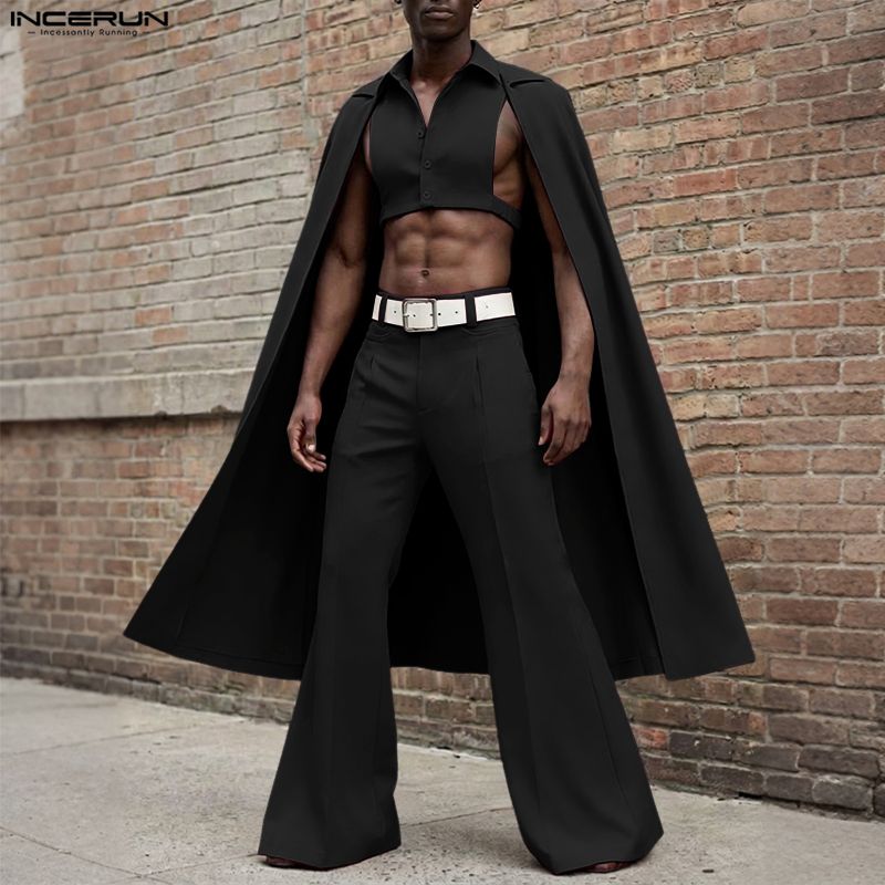 INCERUN Men Sets Solid Color L - Fashion Streetwear incelemesi ve fiyatı