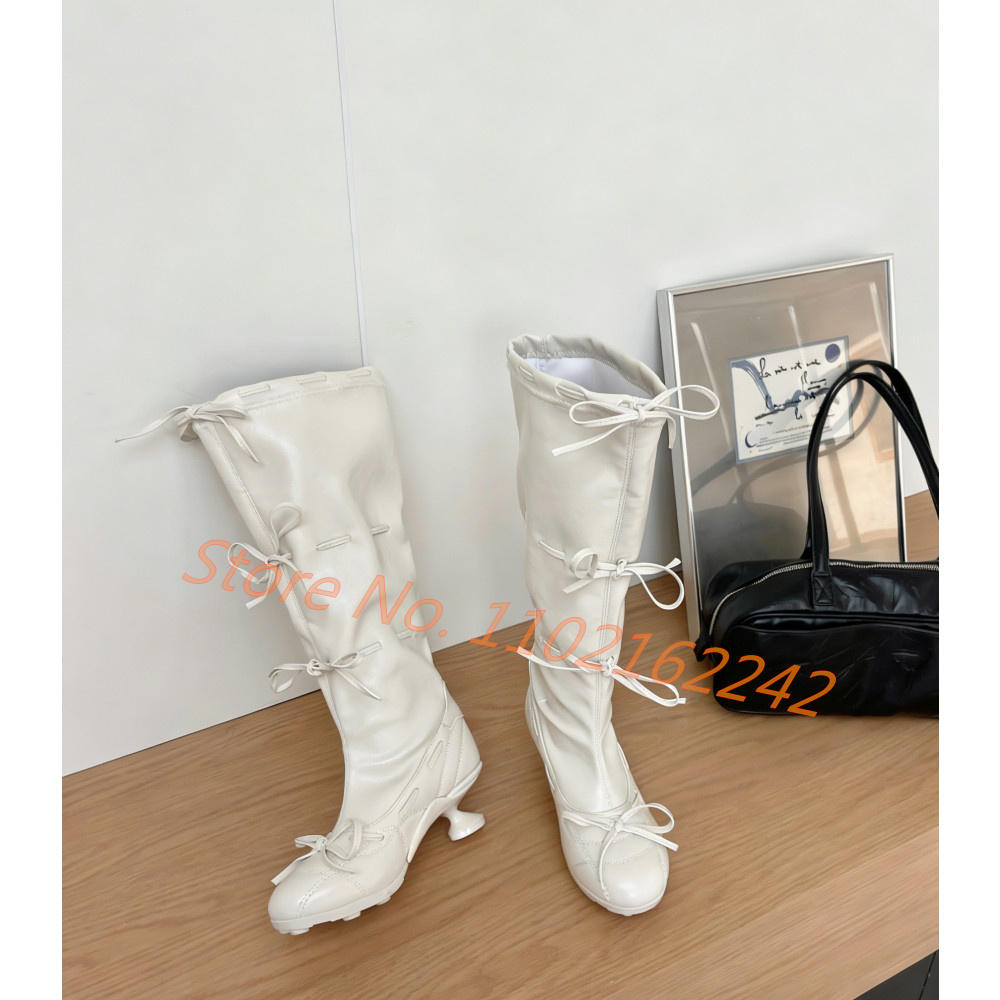 Bow-Tie Ballet Knee-High Boots - Street Fashion Runway incelemesi ve fiyatı