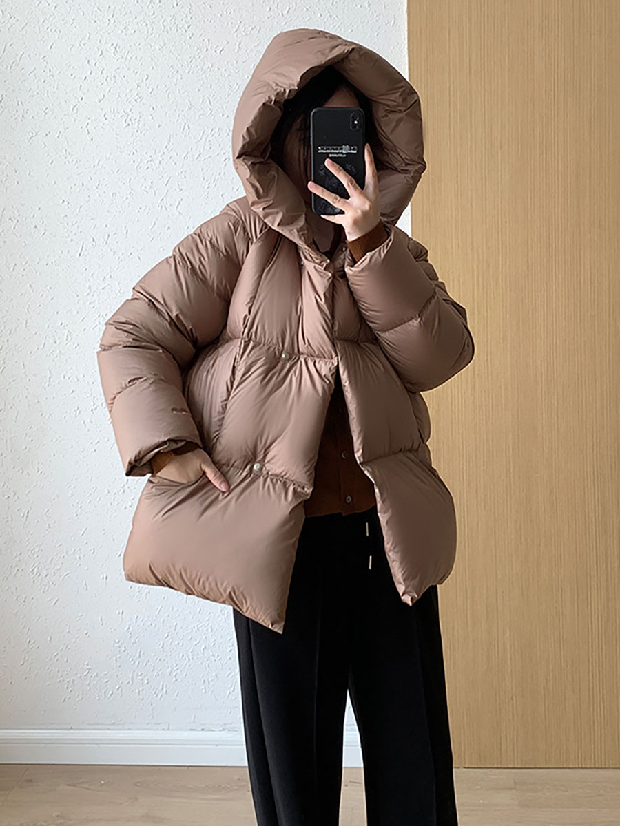 Winter Women's Hooded Down Jac - Korean Street Fashion Female incelemesi ve fiyatı