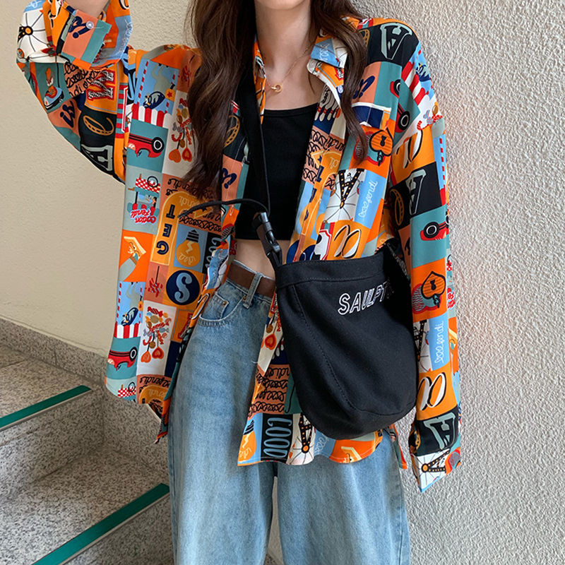 Shirts Women Spring Printed Th - Korean Street Fashion Female incelemesi ve fiyatı