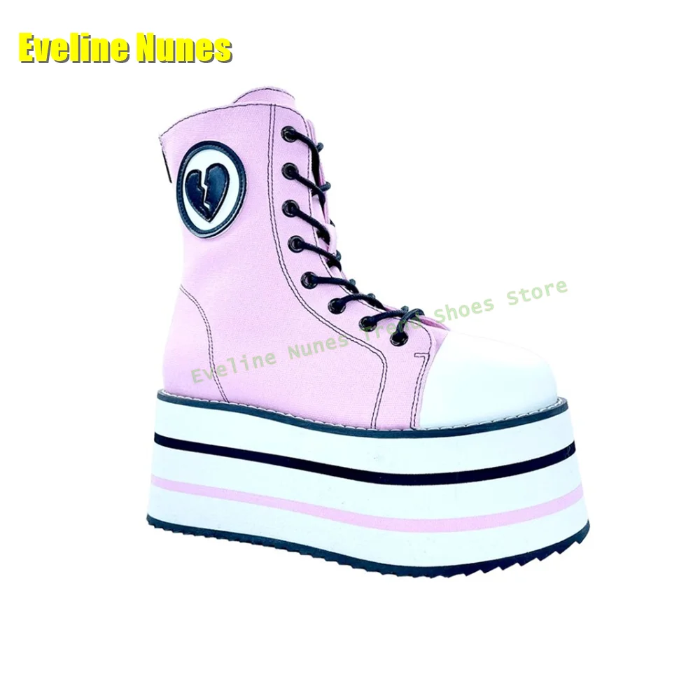 Pink Denim Platform Cross Toed - Street Fashion Girls incelemesi ve fiyatı