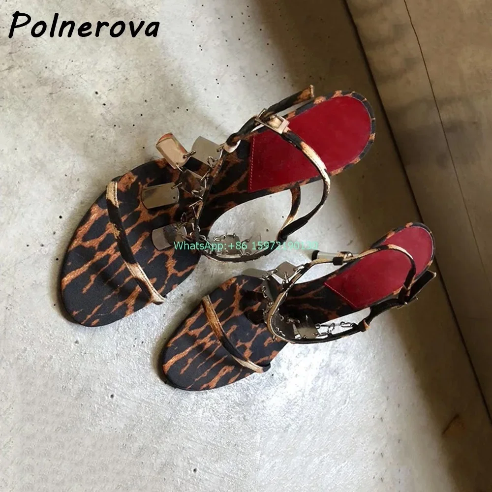 Leopard Metal Fringe Sandals R - Street Fashion Runway incelemesi ve fiyatı