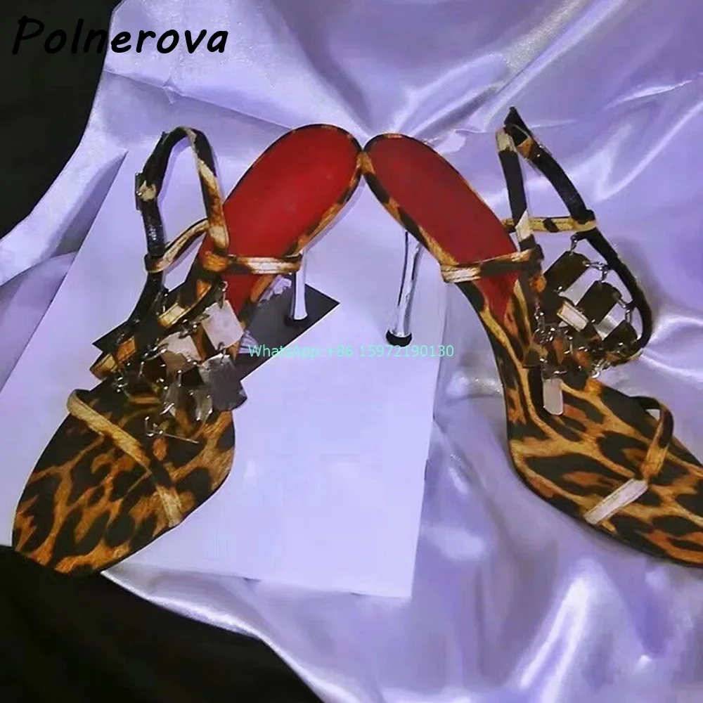 Leopard Metal Fringe Sandals R - Street Fashion Runway incelemesi ve fiyatı