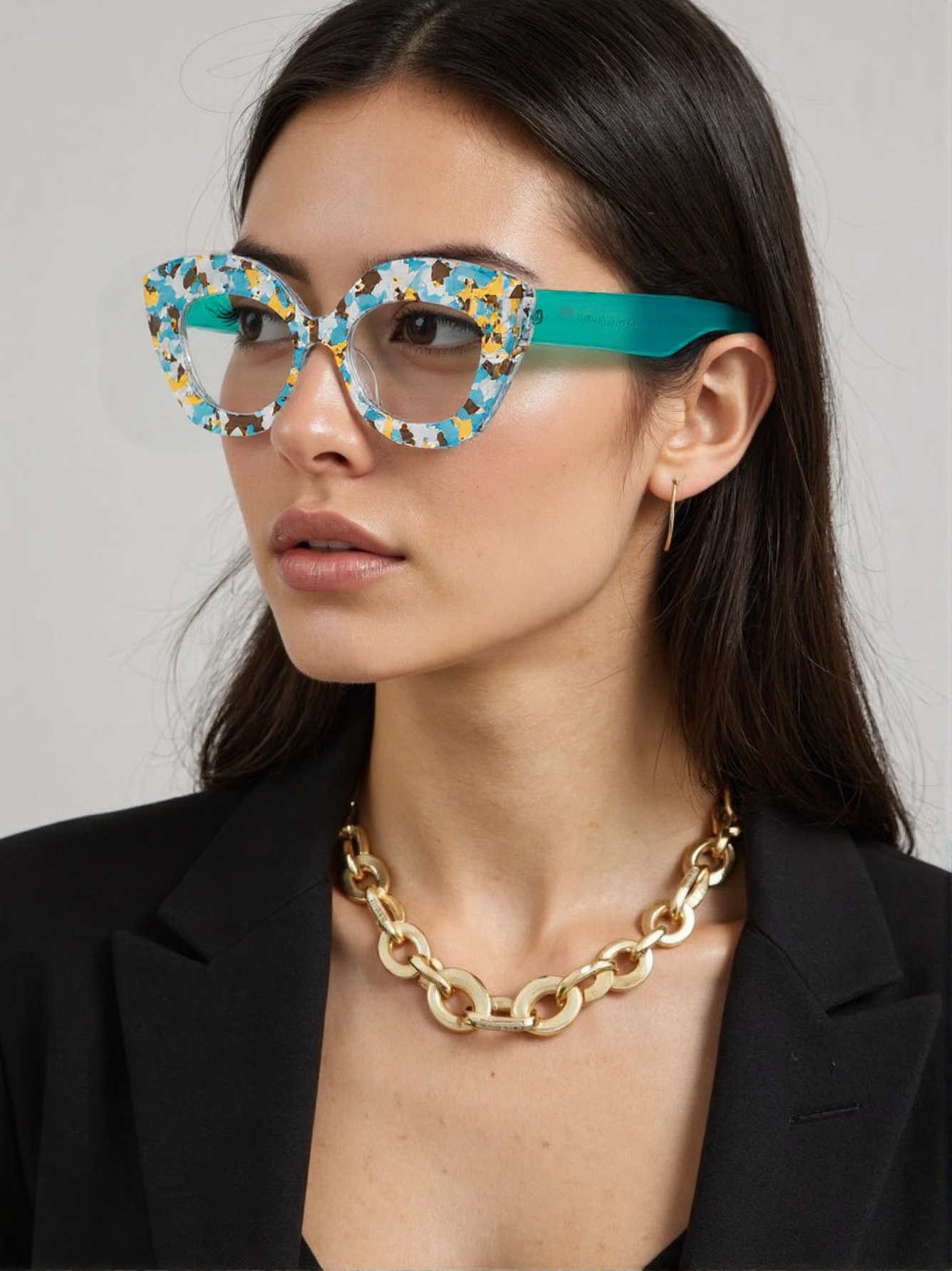 Large Frame Cat-Eye Floral Gla - Street Fashion Runway incelemesi ve fiyatı