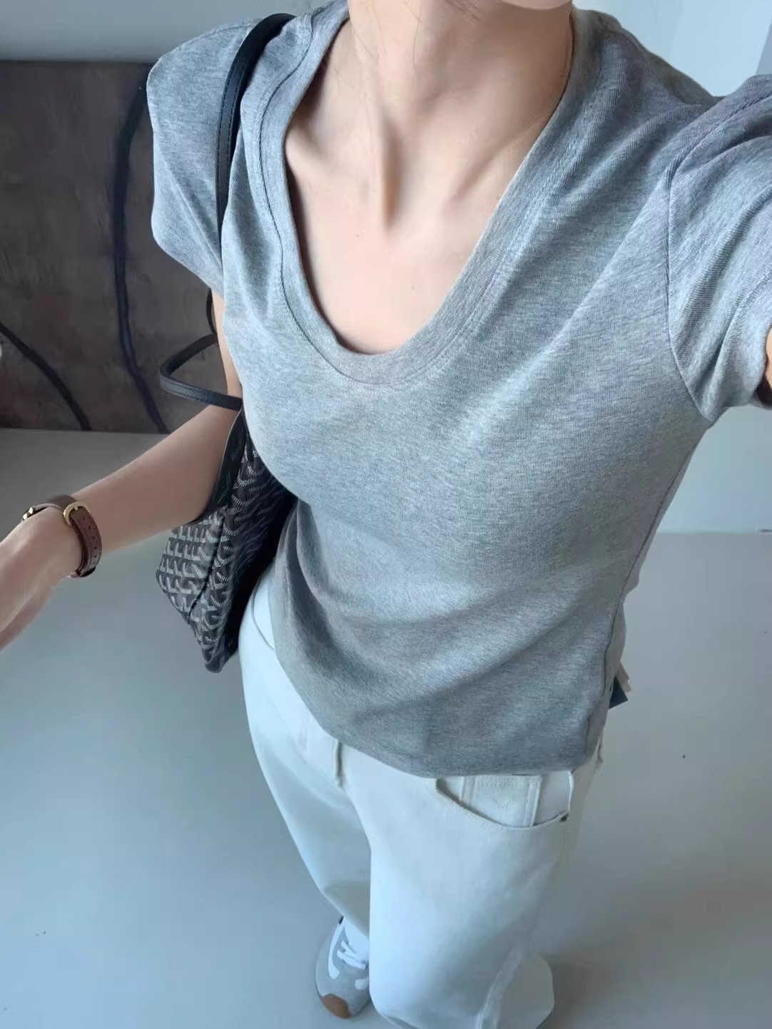 U-Neck Shoulder Short Sleeve T - Fashion Streetwear incelemesi ve fiyatı