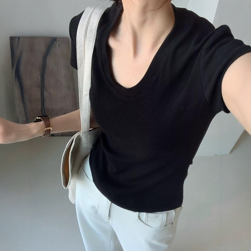U-Neck Shoulder Short Sleeve T - Fashion Streetwear incelemesi ve fiyatı