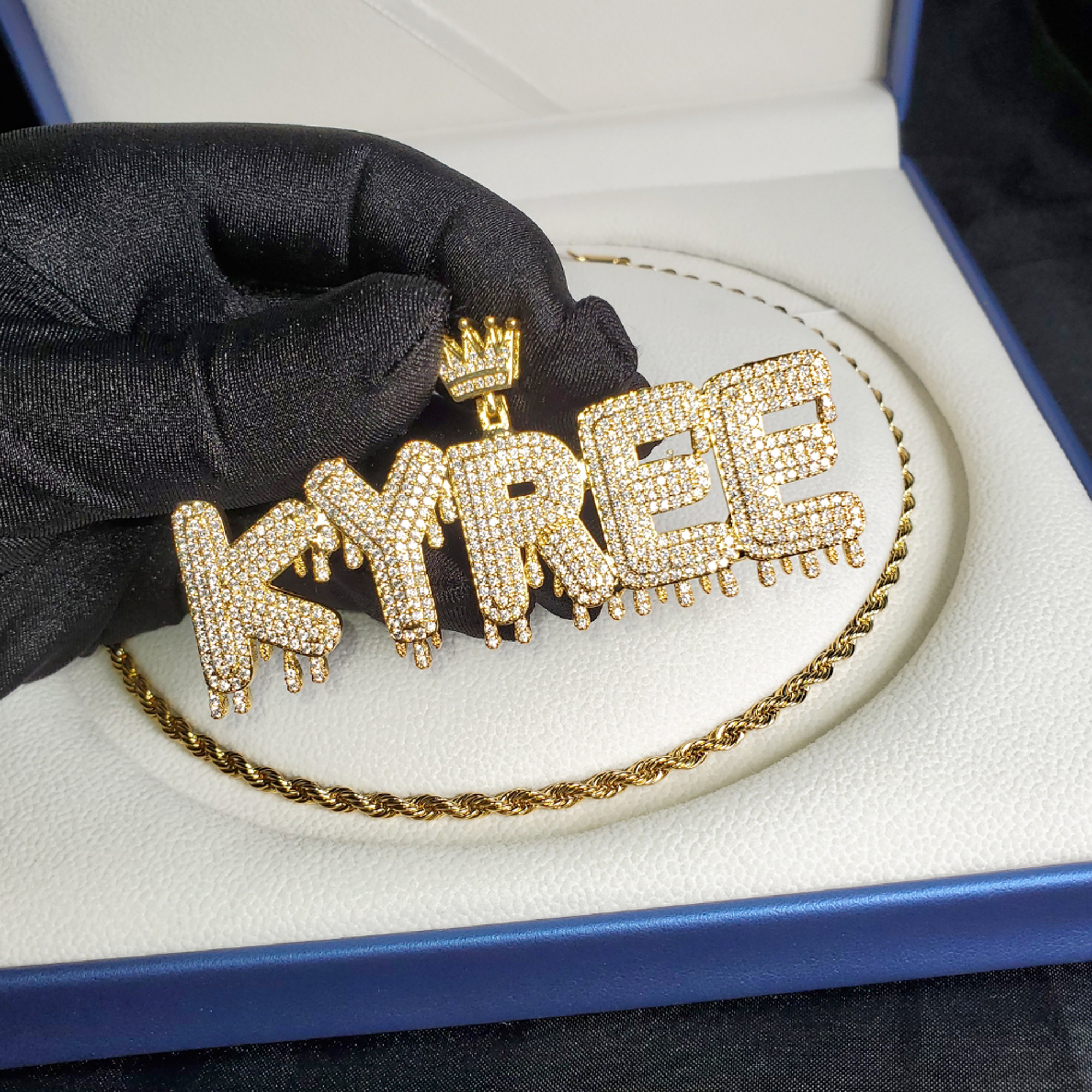 Grandbling Crowned Drip Letter - Street Fashion Necklace incelemesi ve fiyatı