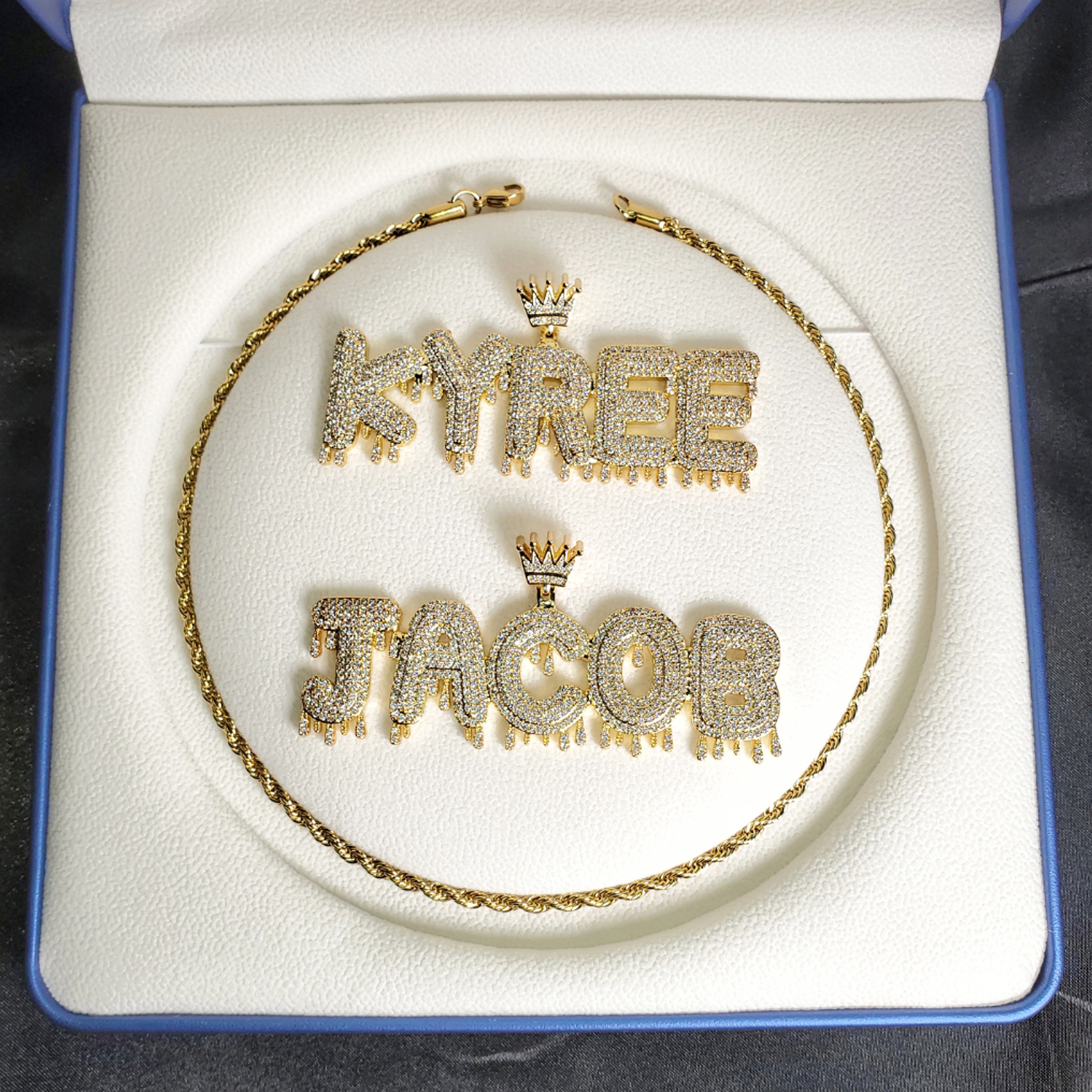 Grandbling Crowned Drip Letter - Street Fashion Necklace incelemesi ve fiyatı