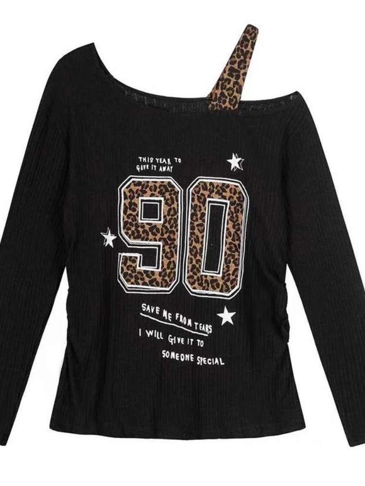 Y2K Patchwork Leopard Print T- - Fashion Streetwear incelemesi ve fiyatı