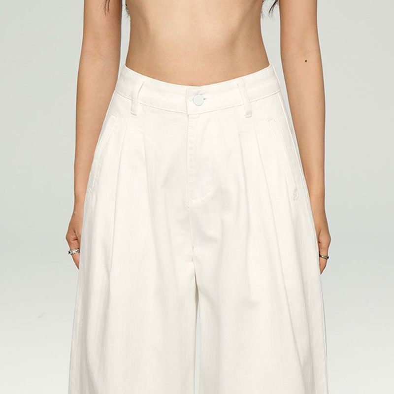Korean White Loose Straight Le - Korean Street Fashion Female incelemesi ve fiyatı