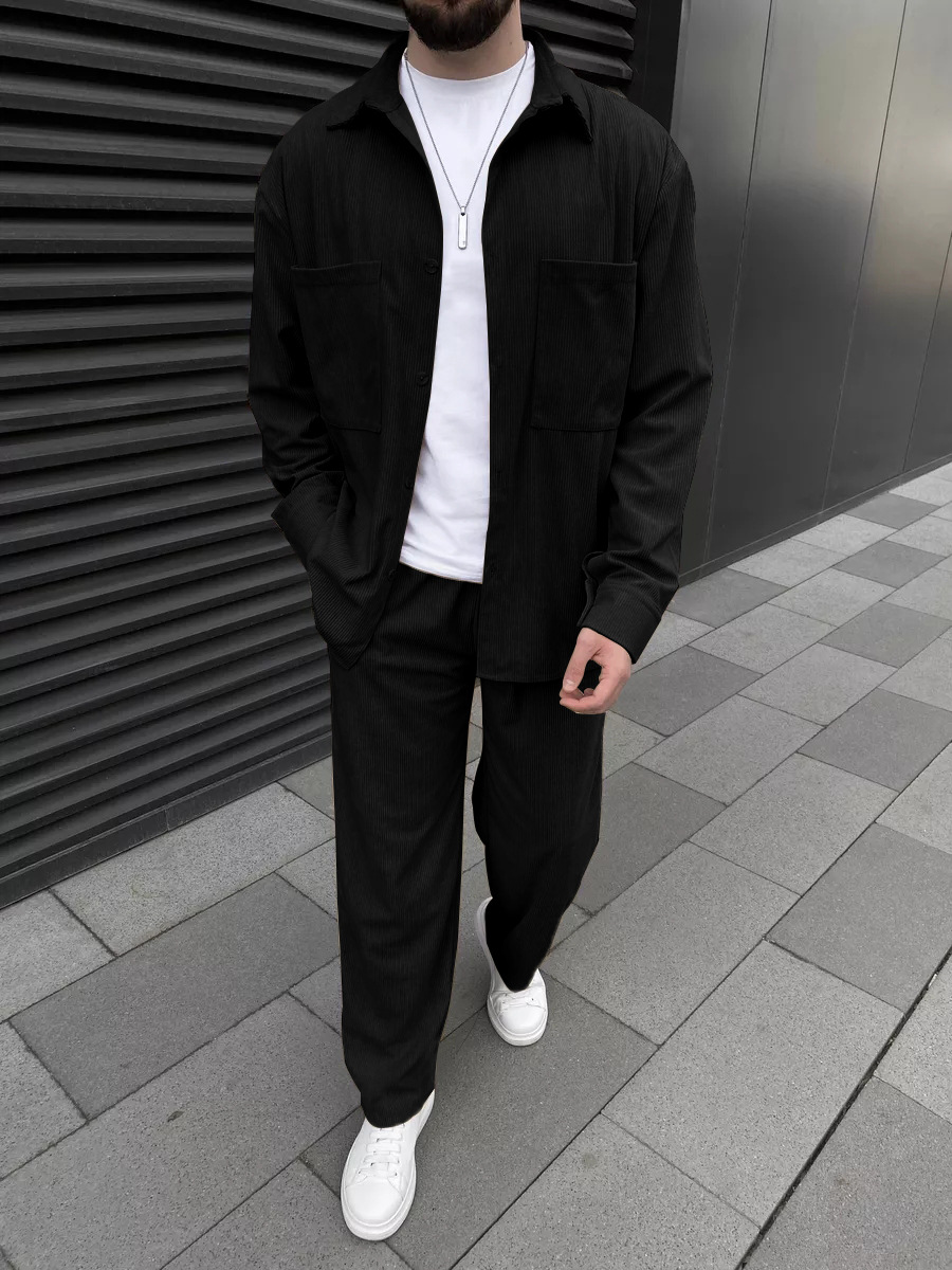 Men's corduroy two-piece outfi - Street Fashion China incelemesi ve fiyatı