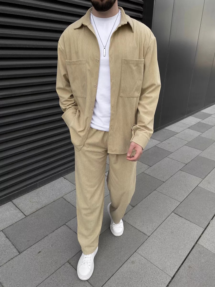 Men's corduroy two-piece outfi - Street Fashion China incelemesi ve fiyatı