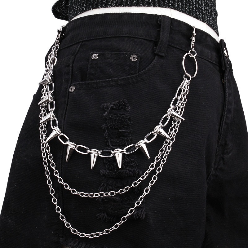 Hip Hop Punk Rock Metal Pants  - Street Fashion Necklace incelemesi ve fiyatı