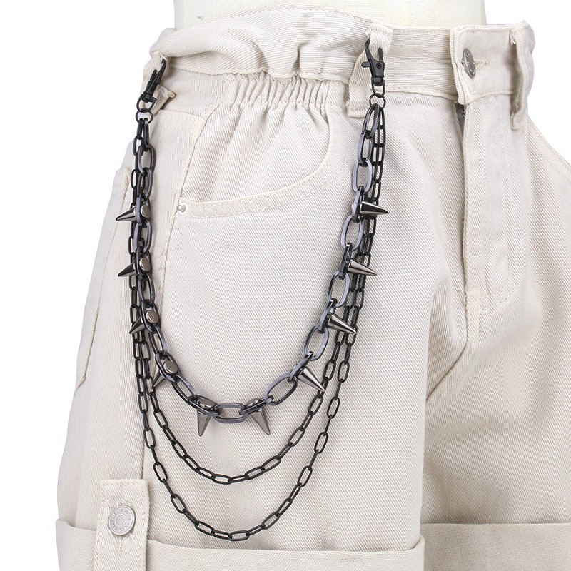 Hip Hop Punk Rock Metal Pants  - Street Fashion Necklace incelemesi ve fiyatı