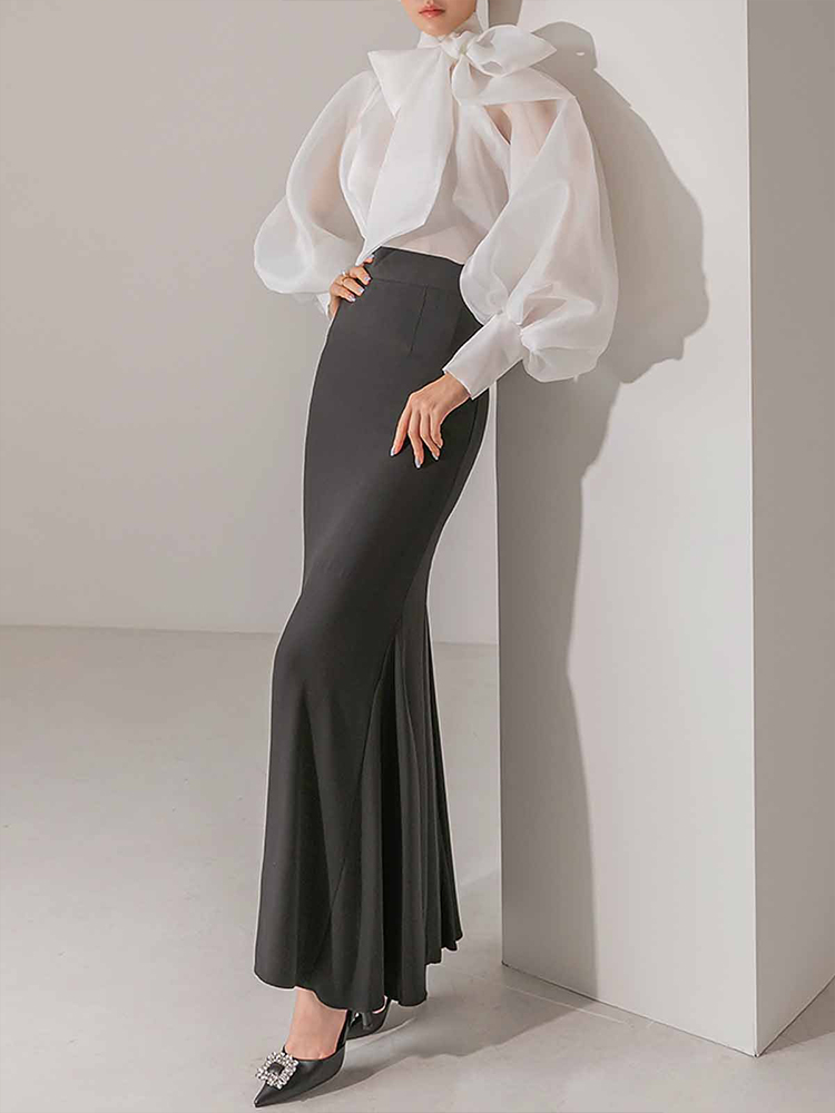Women's Elegant Lantern Sleeve - Street Fashion Necklace incelemesi ve fiyatı