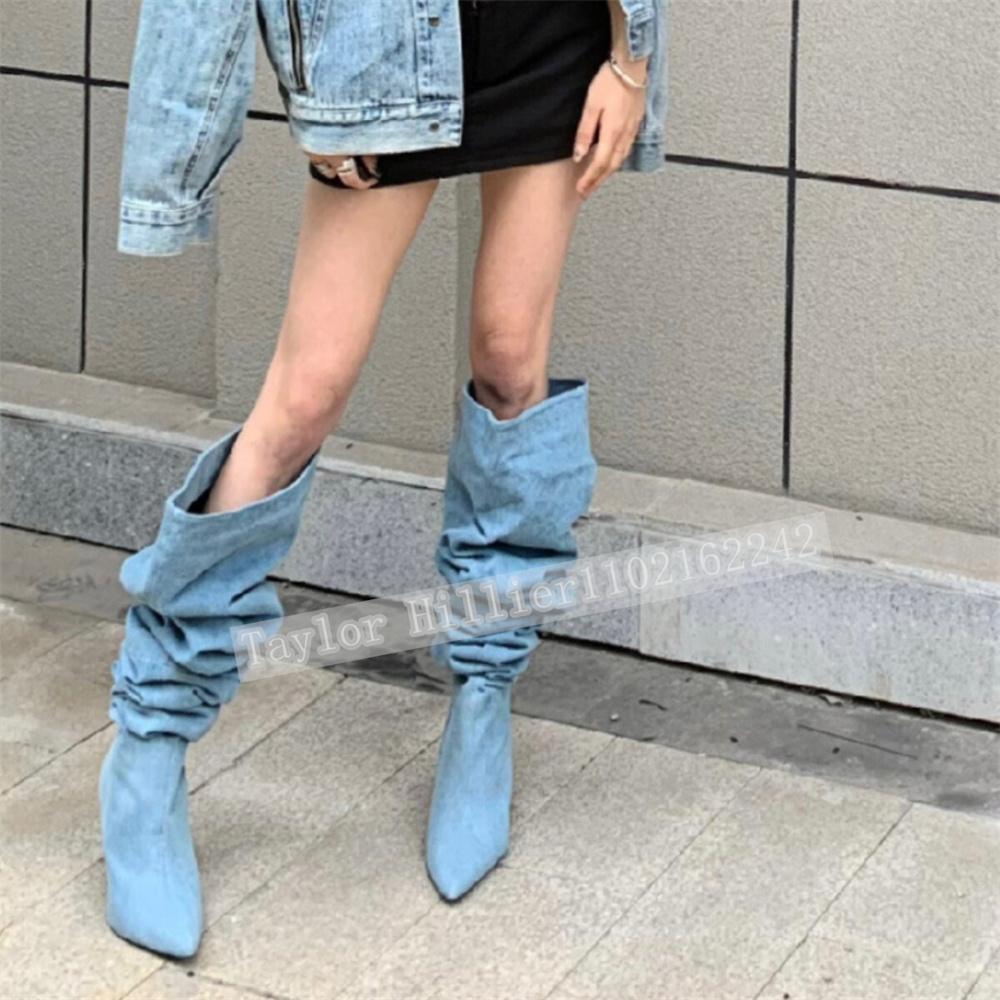 Springtime Blue Denim Pleated  - Street Fashion Runway incelemesi ve fiyatı