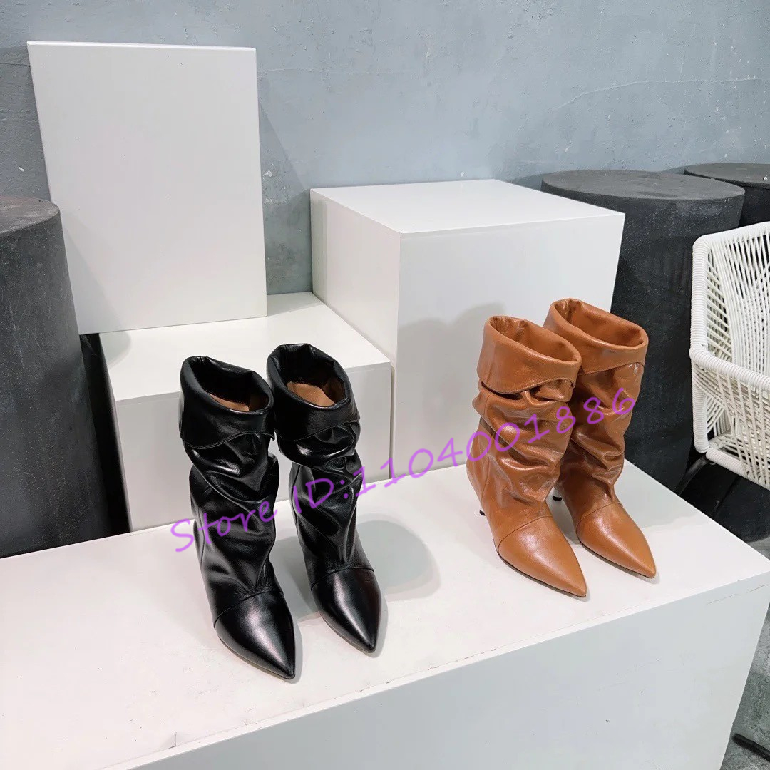 Women's Pleated Suede Leather  - Street Fashion Runway incelemesi ve fiyatı