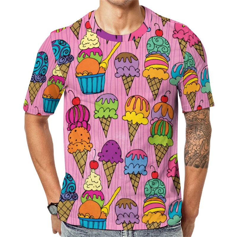Ice Cream Color Fashion T-shir - Street Fashion Trend 2025 incelemesi ve fiyatı