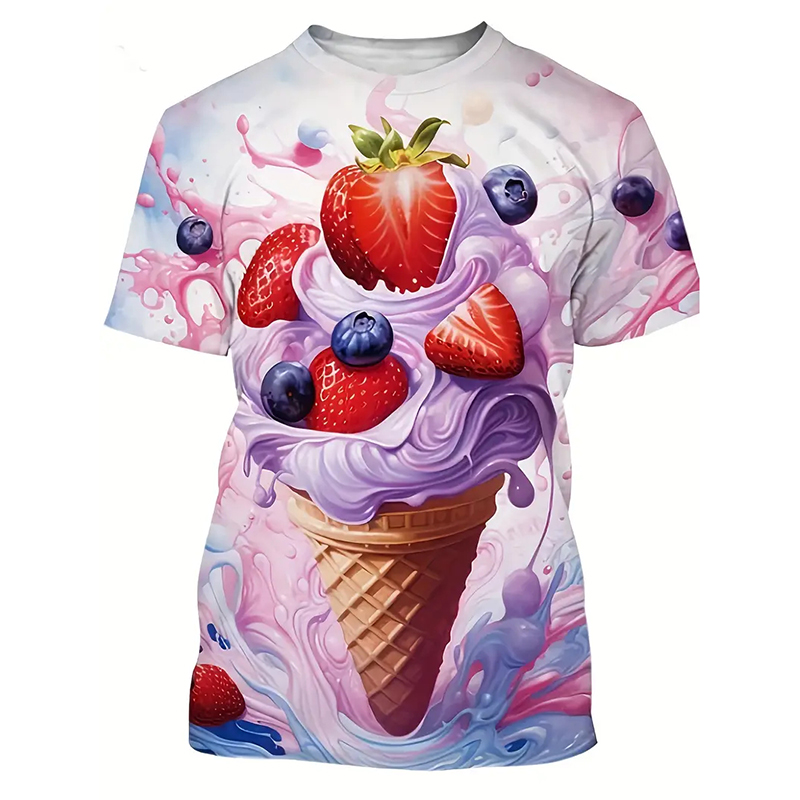 Ice Cream Color Fashion T-shir - Street Fashion Trend 2025 incelemesi ve fiyatı