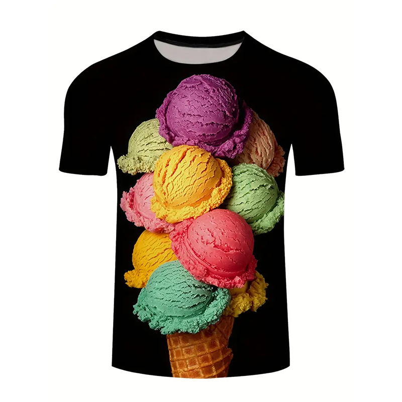 Ice Cream Color Fashion T-shir - Street Fashion Trend 2025 incelemesi ve fiyatı