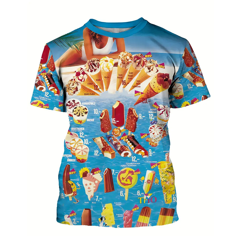 Ice Cream Color Fashion T-shir - Street Fashion Trend 2025 incelemesi ve fiyatı