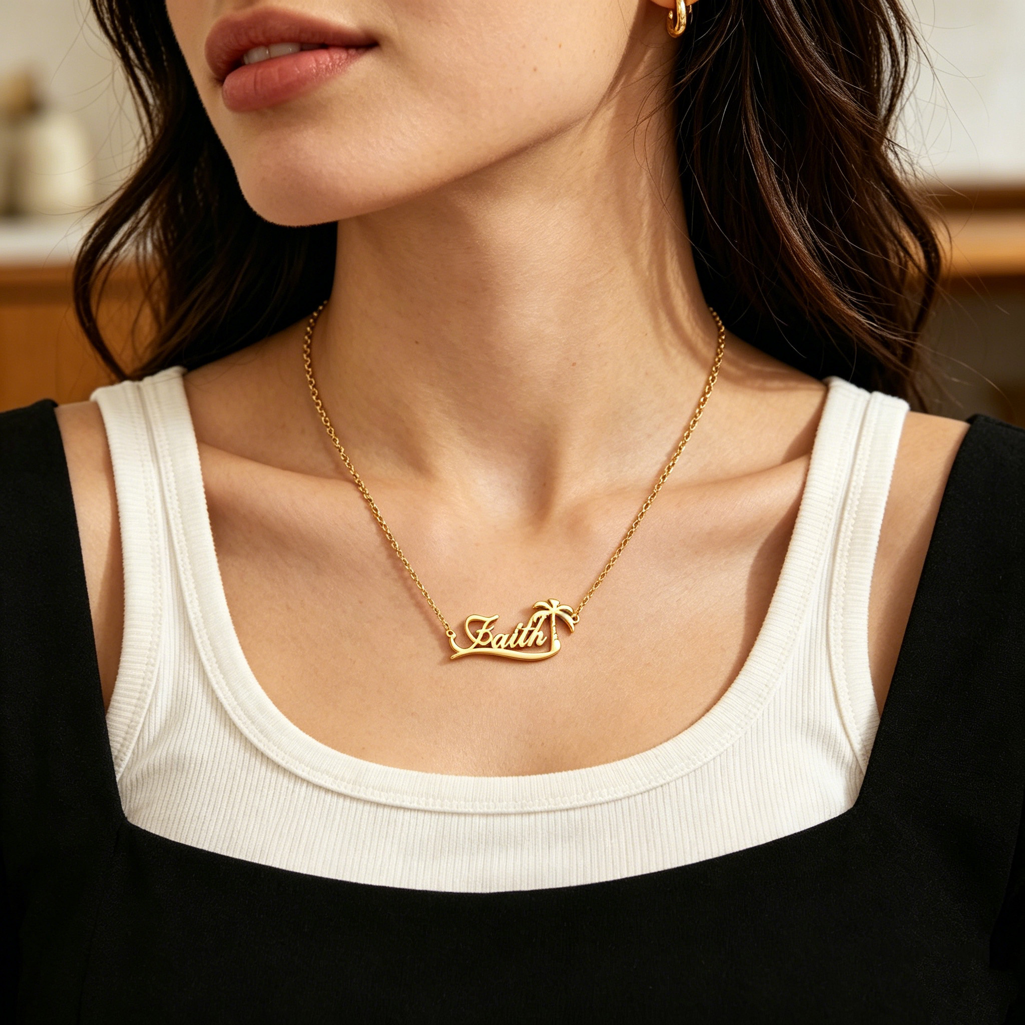 Custom Palm Tree Name Necklace - Street Fashion Necklace incelemesi ve fiyatı