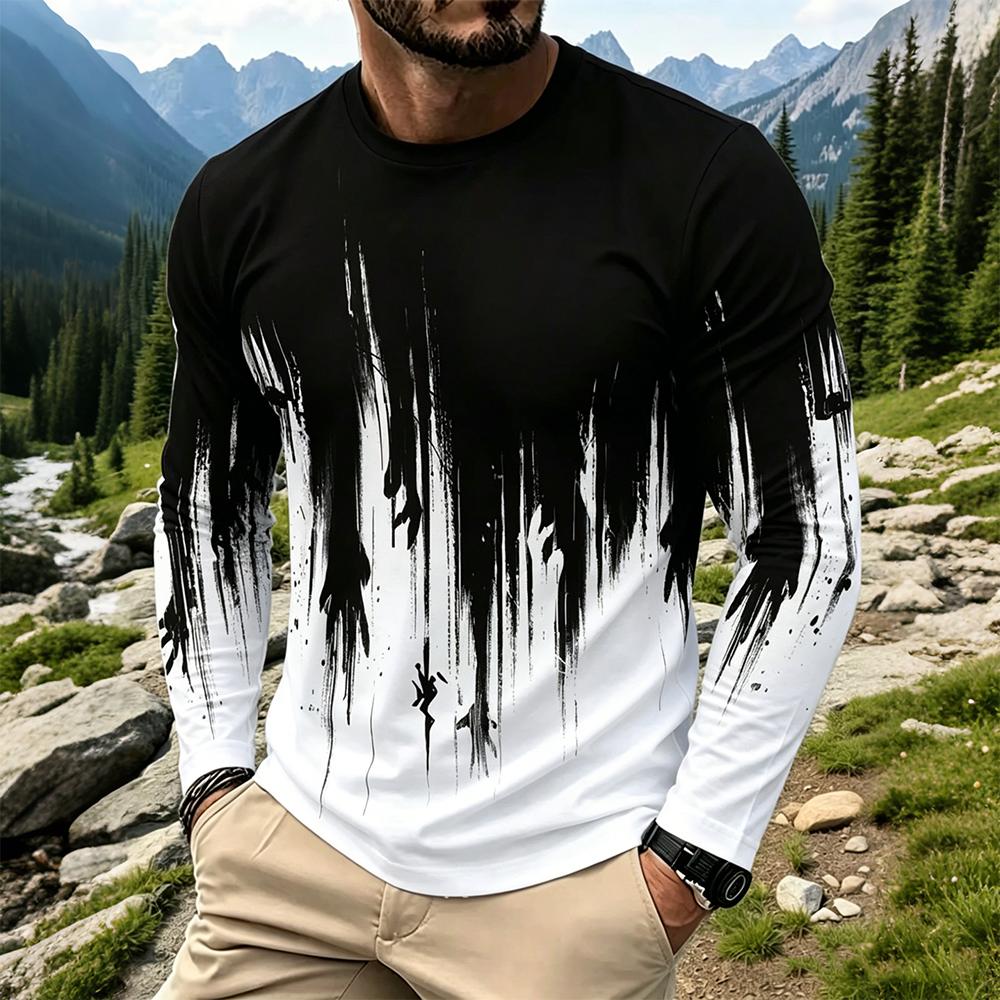 Men's Gradient Ink Splash Long - Fashion Streetwear incelemesi ve fiyatı