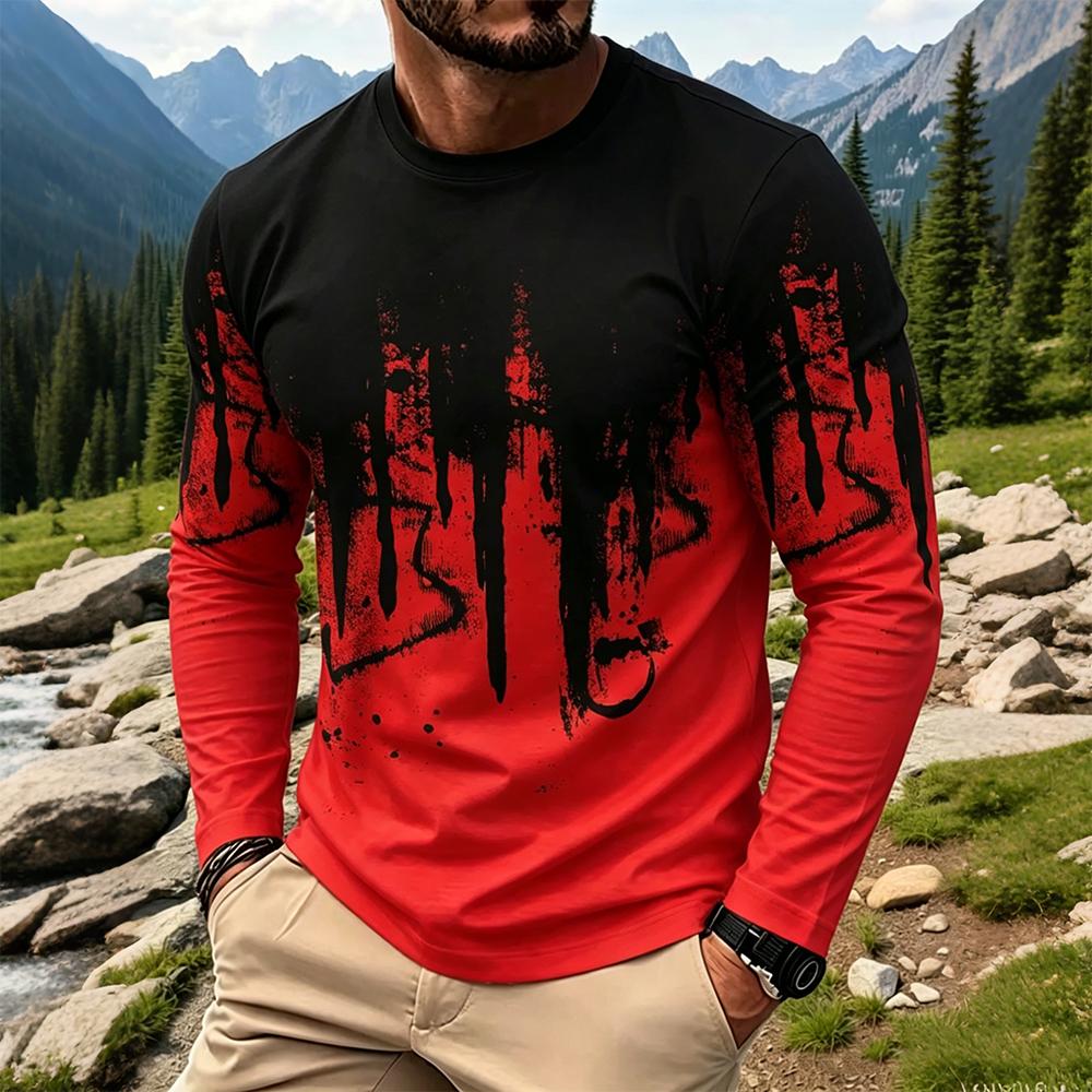 Men's Gradient Ink Splash Long - Fashion Streetwear incelemesi ve fiyatı
