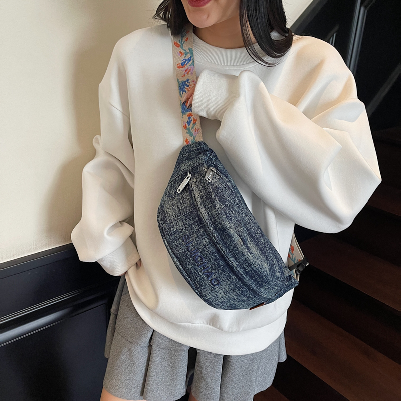 Denim Blue Chest Bags For Wome - Street Fashion Trend 2025 incelemesi ve fiyatı