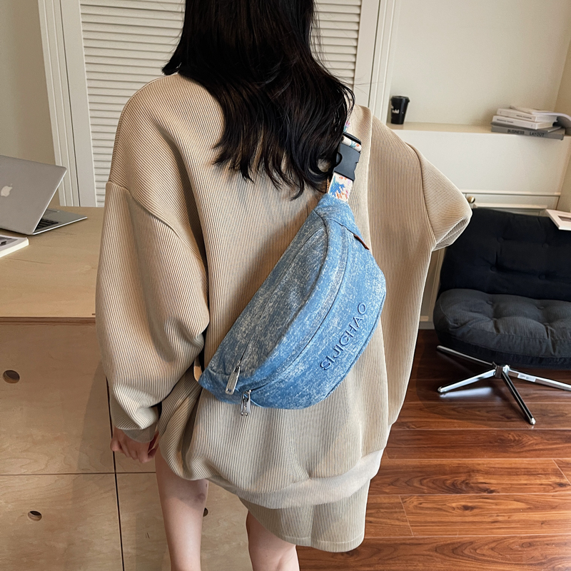 Denim Blue Chest Bags For Wome - Street Fashion Trend 2025 incelemesi ve fiyatı